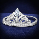 TS191 - Rhodium 925 Sterling Silver Ring with AAA Grade CZ in Clear - Alamode - Flyclothing LLC