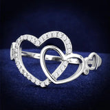 TS193 - Rhodium 925 Sterling Silver Ring with AAA Grade CZ in Clear - Alamode - Flyclothing LLC
