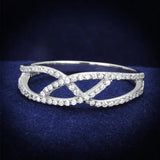 TS201 - Rhodium 925 Sterling Silver Ring with AAA Grade CZ in Clear - Alamode - Flyclothing LLC