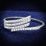 TS203 - Rhodium 925 Sterling Silver Ring with AAA Grade CZ in Clear - Alamode - Flyclothing LLC