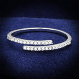 TS204 - Rhodium 925 Sterling Silver Ring with AAA Grade CZ  in Clear - Alamode