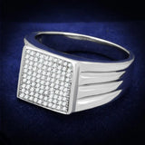 TS214 - Rhodium 925 Sterling Silver Ring with AAA Grade CZ in Clear - Alamode - Flyclothing LLC
