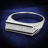 TS217 - Rhodium 925 Sterling Silver Ring with AAA Grade CZ in Clear - Alamode - Flyclothing LLC