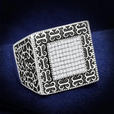 TS221 - Rhodium 925 Sterling Silver Ring with AAA Grade CZ in Clear - Alamode - Flyclothing LLC