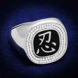 TS225 - Rhodium 925 Sterling Silver Ring with AAA Grade CZ in Clear - Alamode - Flyclothing LLC