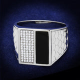 TS226 - Rhodium 925 Sterling Silver Ring with AAA Grade CZ  in Clear - Alamode