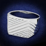 TS230 - Rhodium 925 Sterling Silver Ring with AAA Grade CZ in Clear - Alamode - Flyclothing LLC