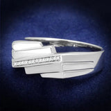 TS232 - Rhodium 925 Sterling Silver Ring with AAA Grade CZ in Clear - Alamode - Flyclothing LLC