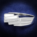 TS232 - Rhodium 925 Sterling Silver Ring with AAA Grade CZ  in Clear - Alamode