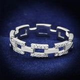 TS257 - Rhodium 925 Sterling Silver Ring with AAA Grade CZ in Clear - Alamode - Flyclothing LLC