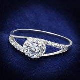 TS263 - Rhodium 925 Sterling Silver Ring with AAA Grade CZ in Clear - Alamode - Flyclothing LLC