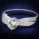 TS264 - Rhodium 925 Sterling Silver Ring with AAA Grade CZ in Clear - Alamode - Flyclothing LLC