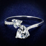TS271 - Rhodium 925 Sterling Silver Ring with AAA Grade CZ in Clear - Alamode - Flyclothing LLC