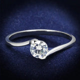 TS272 - Rhodium 925 Sterling Silver Ring with AAA Grade CZ in Clear - Alamode - Flyclothing LLC