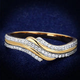 TS277 - Rose Gold + Rhodium 925 Sterling Silver Ring with AAA Grade CZ in Clear - Alamode - Flyclothing LLC