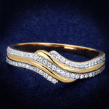 TS277 - Rose Gold + Rhodium 925 Sterling Silver Ring with AAA Grade CZ  in Clear - Alamode