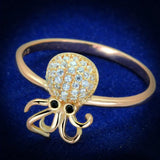 TS282 - Rose Gold 925 Sterling Silver Ring with AAA Grade CZ in Black Diamond - Alamode - Flyclothing LLC