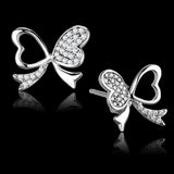TS288 - Rhodium 925 Sterling Silver Earrings with AAA Grade CZ in Clear - Alamode - Flyclothing LLC