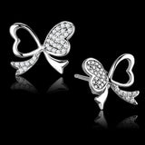 TS288 - Rhodium 925 Sterling Silver Earrings with AAA Grade CZ  in Clear - Alamode