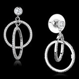 TS294 - Rhodium 925 Sterling Silver Earrings with AAA Grade CZ  in Clear - Alamode