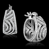 TS296 - Rhodium 925 Sterling Silver Earrings with AAA Grade CZ in Clear - Alamode - Flyclothing LLC