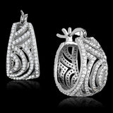 TS296 - Rhodium 925 Sterling Silver Earrings with AAA Grade CZ  in Clear - Alamode
