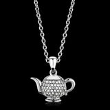 TS297 - Rhodium 925 Sterling Silver Pendant with AAA Grade CZ in Clear - Alamode - Flyclothing LLC