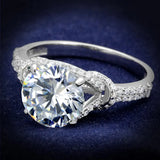 TS304 - Rhodium 925 Sterling Silver Ring with AAA Grade CZ in Clear - Alamode - Flyclothing LLC
