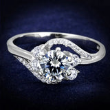 TS305 - Rhodium 925 Sterling Silver Ring with AAA Grade CZ in Clear - Alamode - Flyclothing LLC