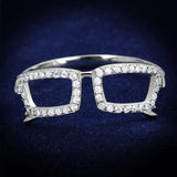 TS306 - Rhodium 925 Sterling Silver Ring with AAA Grade CZ in Clear - Alamode - Flyclothing LLC