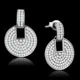 TS323 - Rhodium 925 Sterling Silver Earrings with AAA Grade CZ  in Clear - Alamode