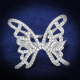 TS330 - Rhodium 925 Sterling Silver Ring with AAA Grade CZ  in Clear - Alamode