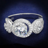 TS332 - Rhodium 925 Sterling Silver Ring with AAA Grade CZ in Clear - Alamode - Flyclothing LLC