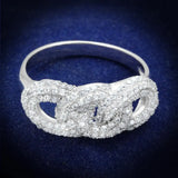 TS334 - Rhodium 925 Sterling Silver Ring with AAA Grade CZ in Clear - Alamode - Flyclothing LLC