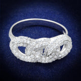 TS334 - Rhodium 925 Sterling Silver Ring with AAA Grade CZ  in Clear - Alamode