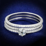 TS347 - Rhodium 925 Sterling Silver Ring with AAA Grade CZ in Clear - Alamode - Flyclothing LLC