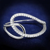 TS358 - Rhodium 925 Sterling Silver Ring with AAA Grade CZ in Clear - Alamode - Flyclothing LLC