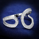 TS359 - Rhodium 925 Sterling Silver Ring with AAA Grade CZ in Clear - Alamode - Flyclothing LLC