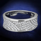 TS376 - Rhodium 925 Sterling Silver Ring with AAA Grade CZ in Clear - Alamode - Flyclothing LLC
