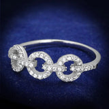 TS400 - Rhodium 925 Sterling Silver Ring with AAA Grade CZ in Clear - Alamode - Flyclothing LLC
