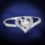 TS425 - Rhodium 925 Sterling Silver Ring with AAA Grade CZ  in Clear - Alamode