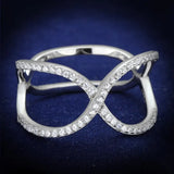 TS427 - Rhodium 925 Sterling Silver Ring with AAA Grade CZ in Clear - Alamode - Flyclothing LLC