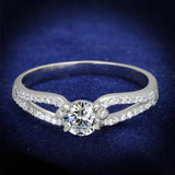 TS431 - Rhodium 925 Sterling Silver Ring with AAA Grade CZ in Clear - Alamode - Flyclothing LLC