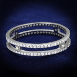 TS434 - Rhodium 925 Sterling Silver Ring with AAA Grade CZ  in Clear - Alamode