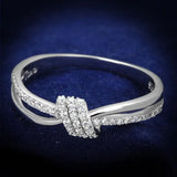 TS435 - Rhodium 925 Sterling Silver Ring with AAA Grade CZ in Clear - Alamode - Flyclothing LLC