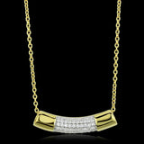 TS452 - Gold+Rhodium 925 Sterling Silver Chain Pendant with AAA Grade CZ in Clear - Alamode - Flyclothing LLC