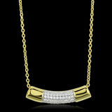 TS452 - Gold+Rhodium 925 Sterling Silver Chain Pendant with AAA Grade CZ  in Clear