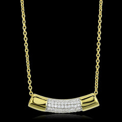 TS452 - Gold+Rhodium 925 Sterling Silver Chain Pendant with AAA Grade CZ  in Clear