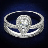 TS476 - Rhodium 925 Sterling Silver Ring with AAA Grade CZ in Clear - Alamode - Flyclothing LLC