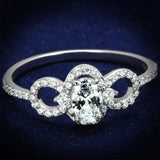 TS486 - Rhodium 925 Sterling Silver Ring with AAA Grade CZ in Clear - Alamode - Flyclothing LLC